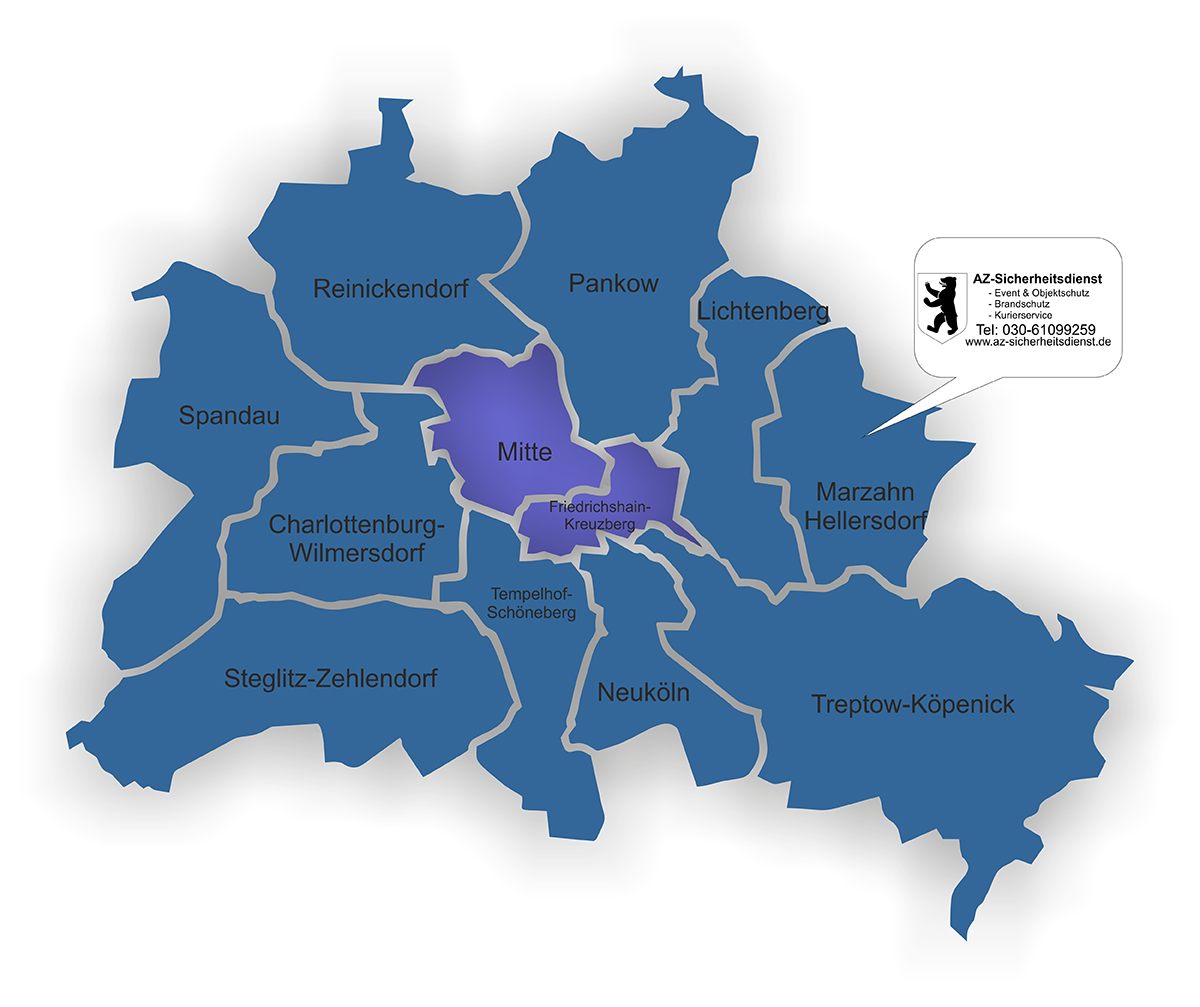 Sicherheitsdienst in Berlin Bezirke